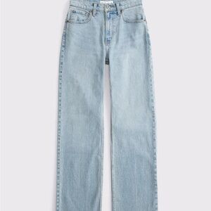 Abercrombie & Fitch High Rise 90s Relaxed Jeans - Light with Raw Hem